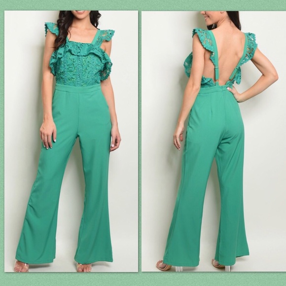 Dygarni California Pants - NWT - Green Sleeveless Jumpsuit size LARGE